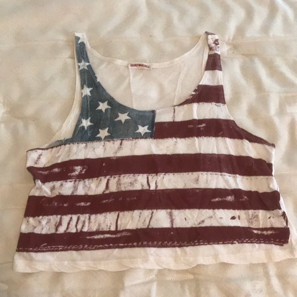 Brandy Melville american flag crop tank
